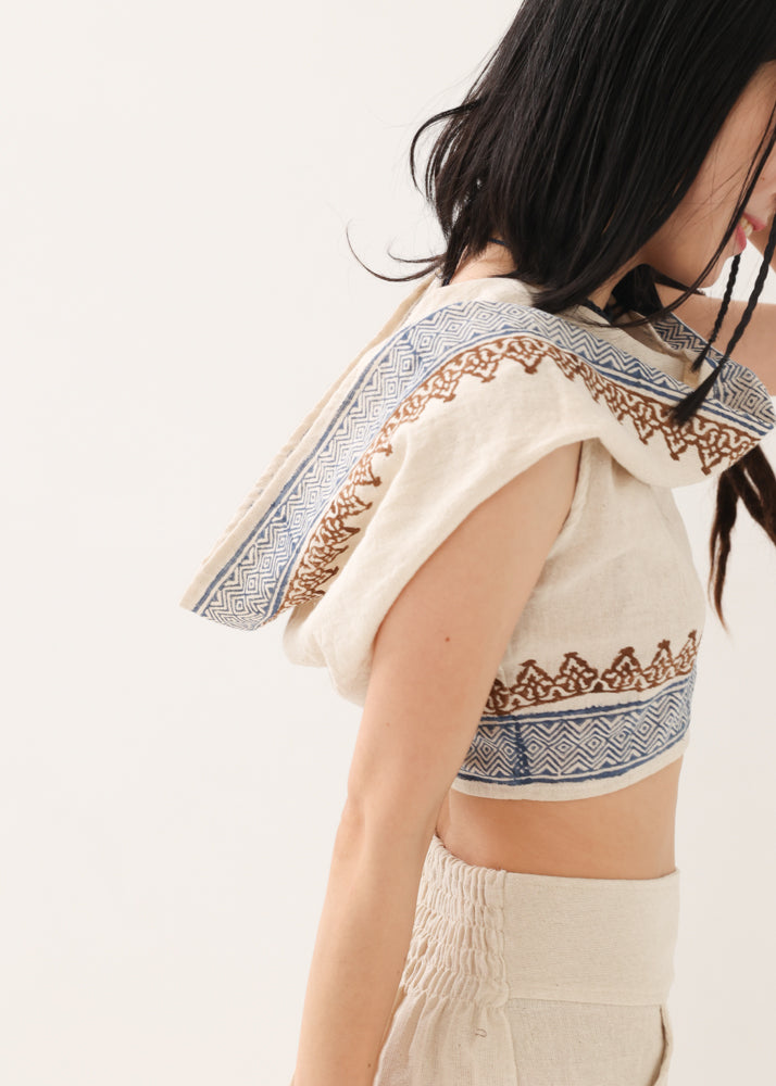 [セットアップ] tribal breeze 編み上げ2wayフーディトップス＆ハーフパンツ