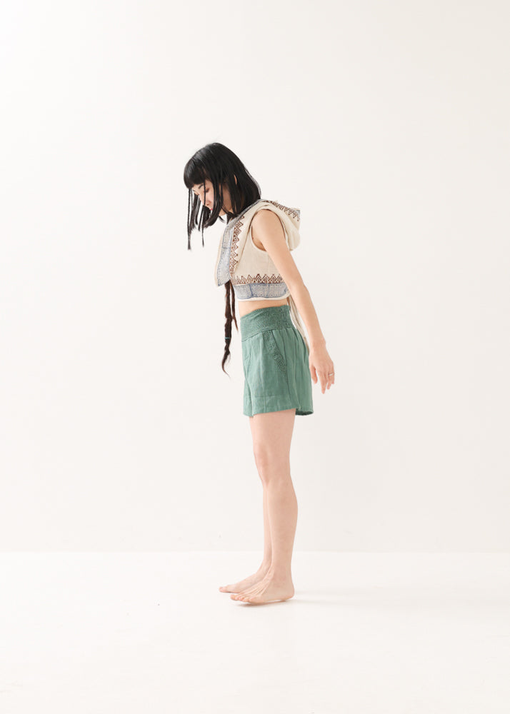 [セットアップ] tribal breeze 編み上げ2wayフーディトップス＆ハーフパンツ