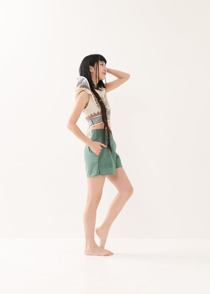 [セットアップ] tribal breeze 編み上げ2wayフーディトップス＆ハーフパンツ