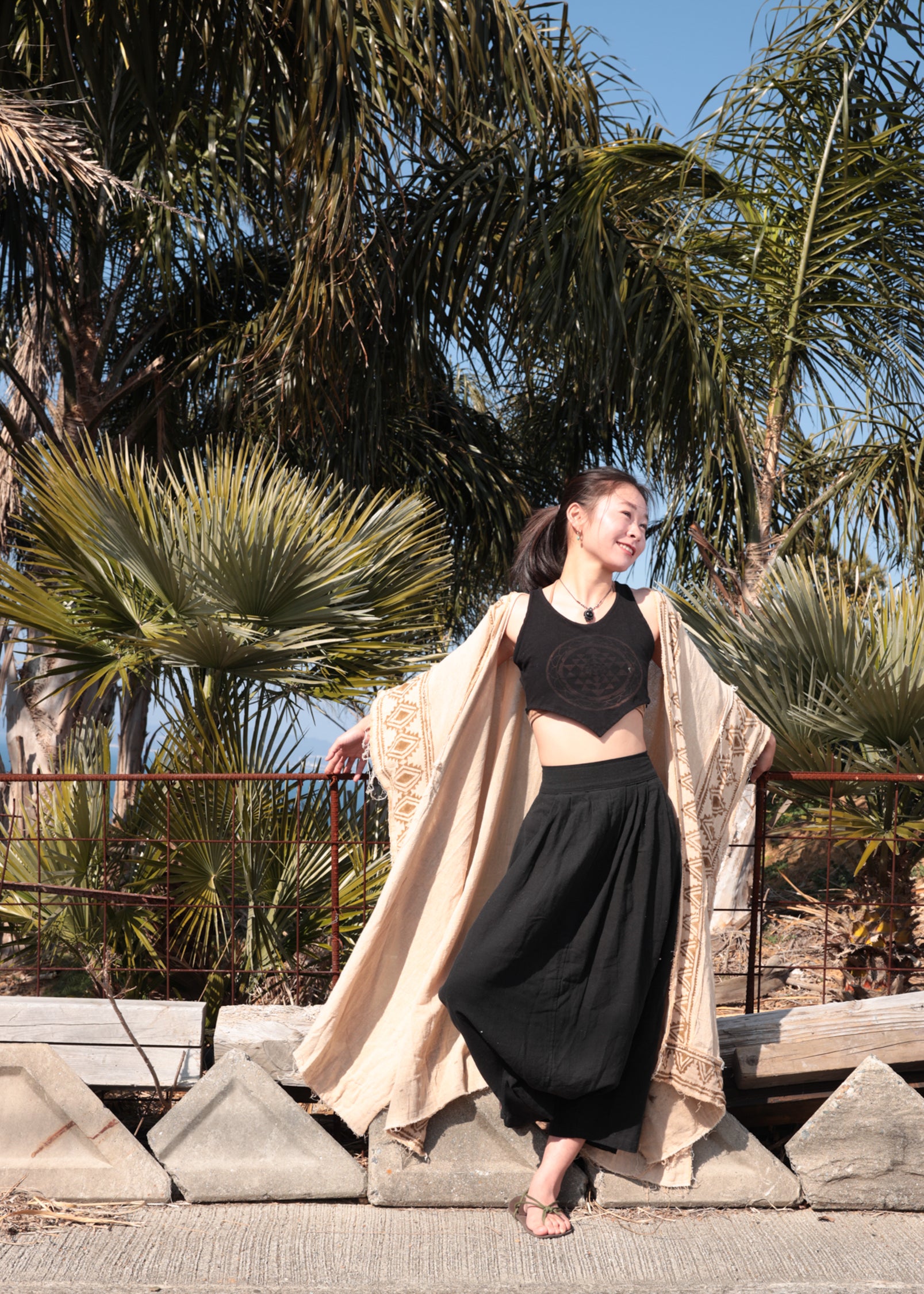 Tribal Earth] ブロックプリント・ロングガウンKimono 羽織 | KujA