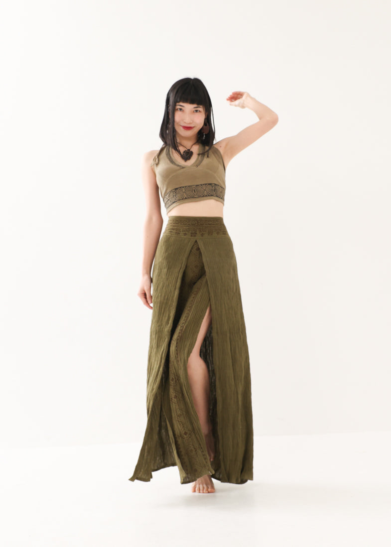 [Tribal Earth] Vネックホルタークロップトップス 全2色