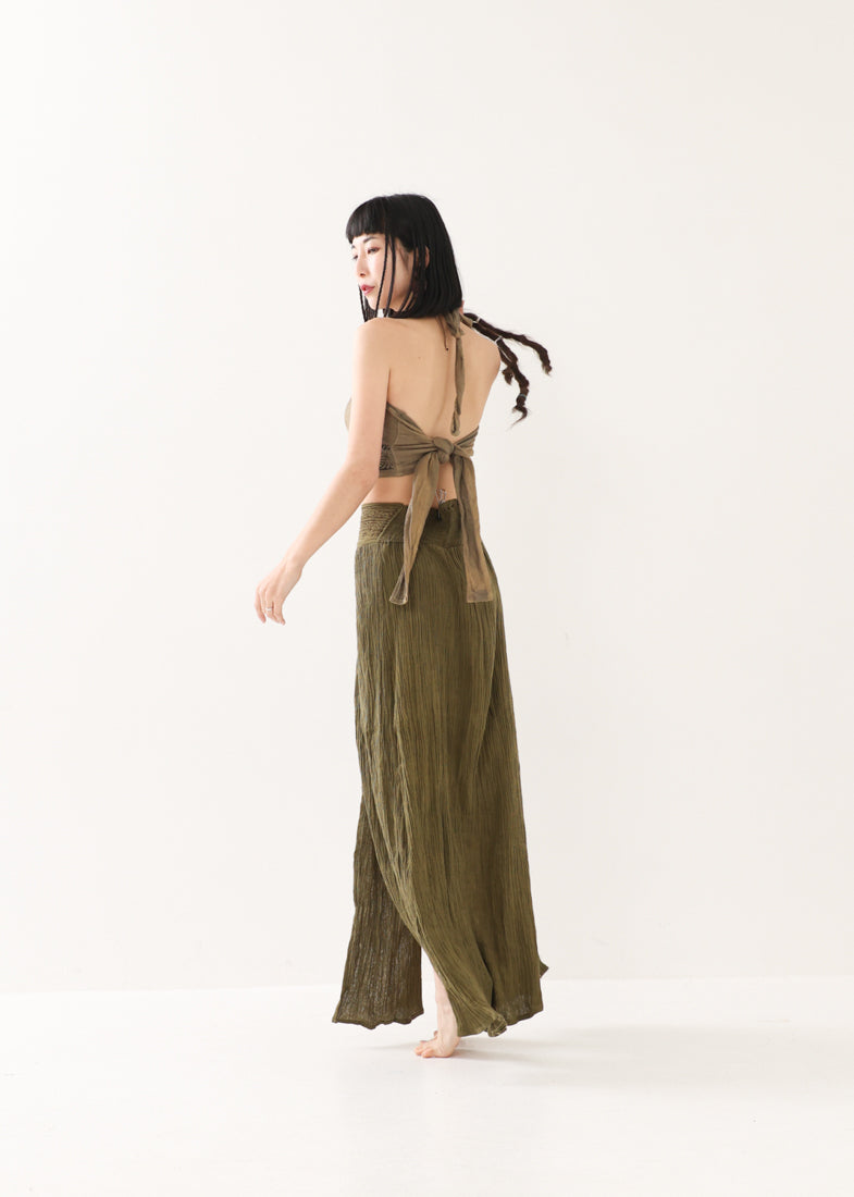 [Tribal Earth] Vネックホルタークロップトップス 全2色