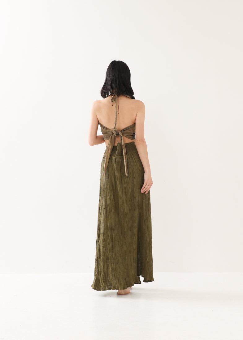 [Tribal Earth] Vネックホルタークロップトップス 全2色