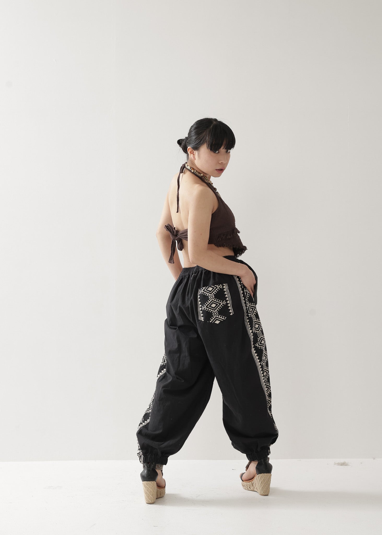 ユニセックス] ブロックプリント/ハーレムヨガパンツ 全3色 | KujA