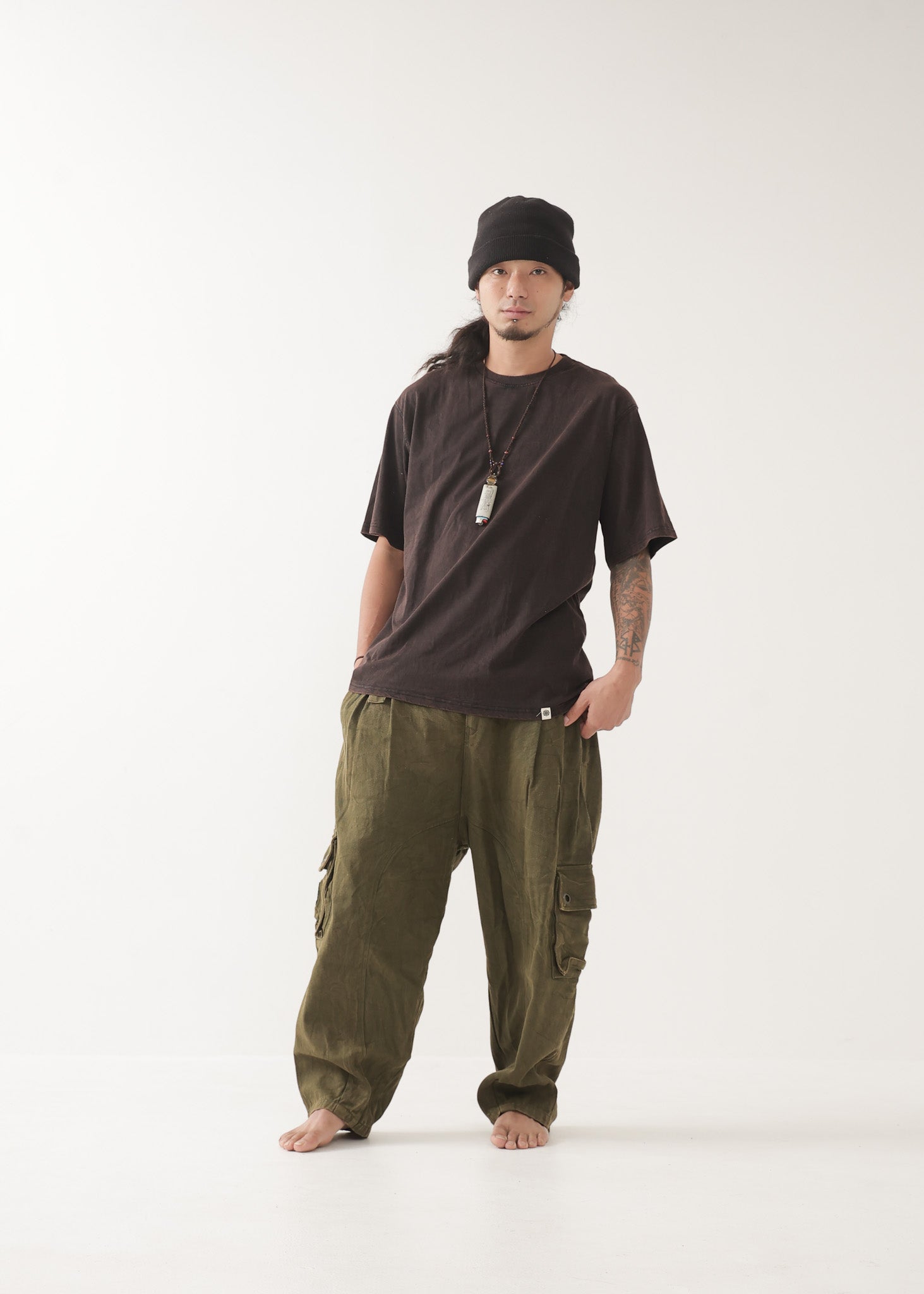 パンツ COTTON TWILL PANTS felkod パンツ mp11488- Washed Stretch Cotton Twill Tapered