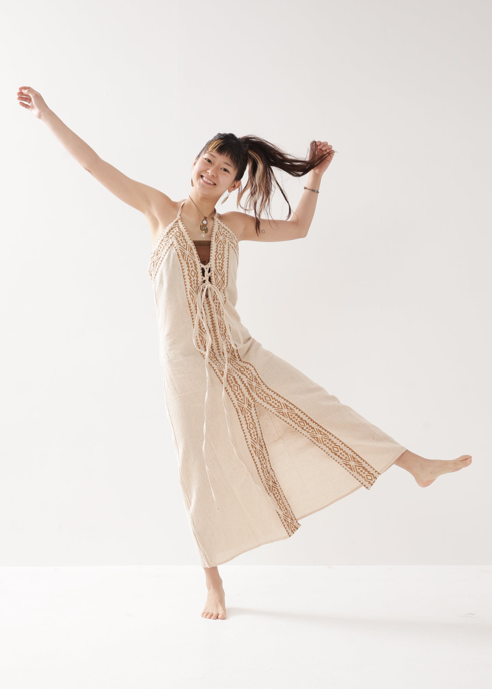 【ERES】tess gathered コットン ジャージ maxi ドレス LIFiLL（リフィル）公式｜COTTONY®（コットニー）ギャザードレス