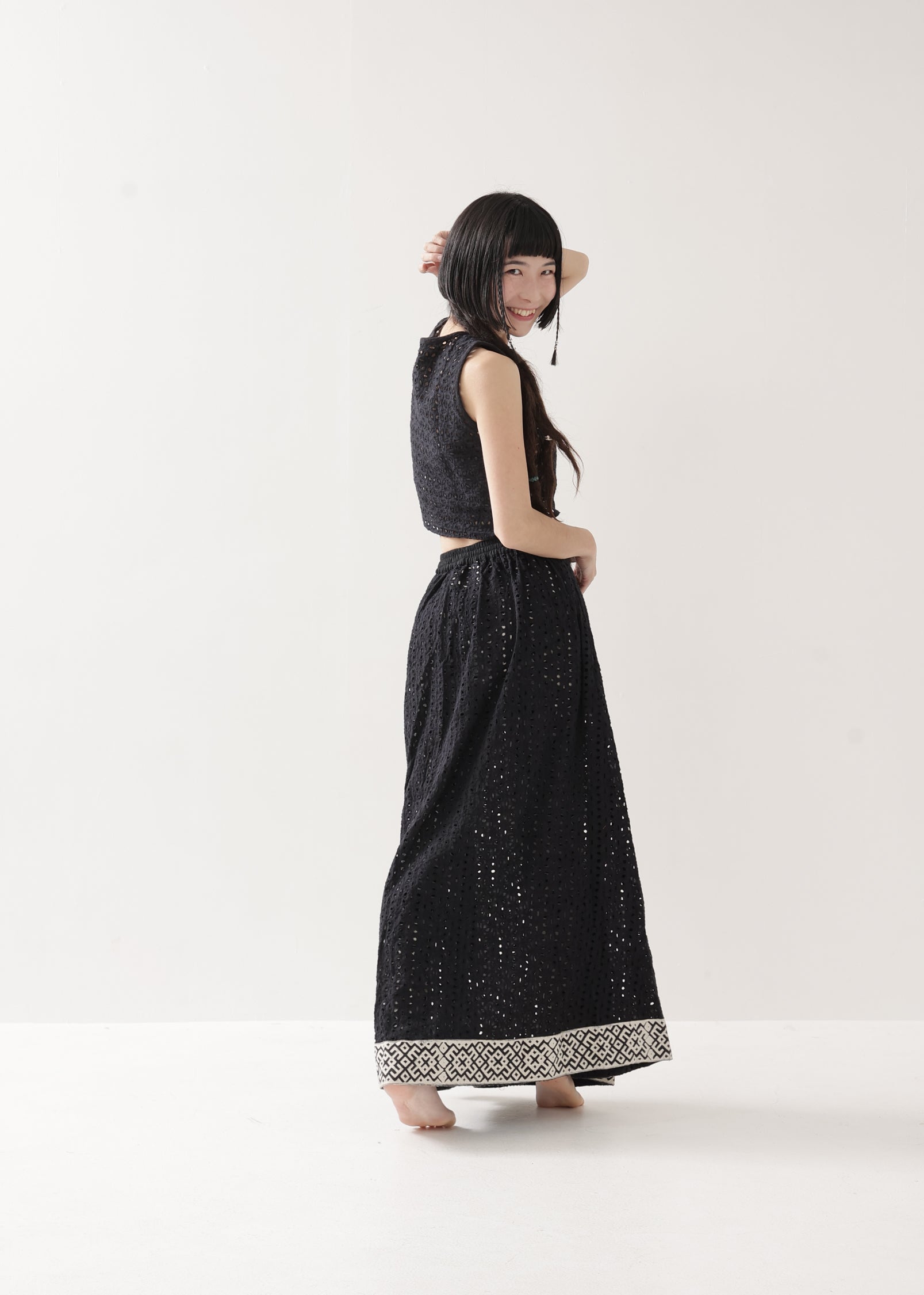 [Dragon Tail] ハコバコットン透かし編みFRACTALデザインスカート