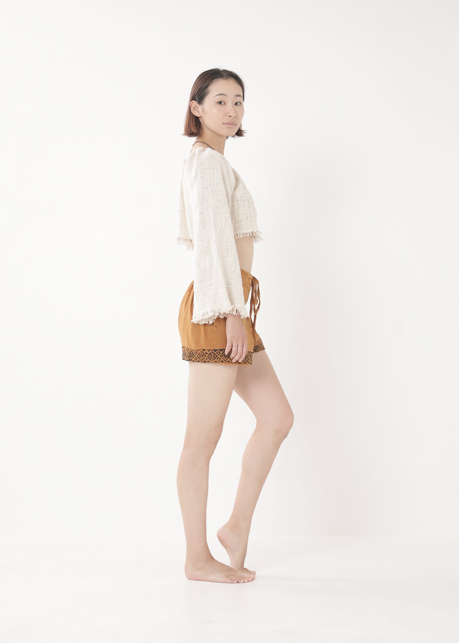 CONP ギャザー トップス 長袖 シワ加工 ギャザーオフショルカットTOPS(M BLUE): トップス｜PMbox