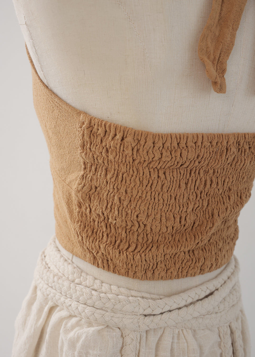 [Khadi of Love / 草木染め] Vネックホルター・クロップドトップス 全3色