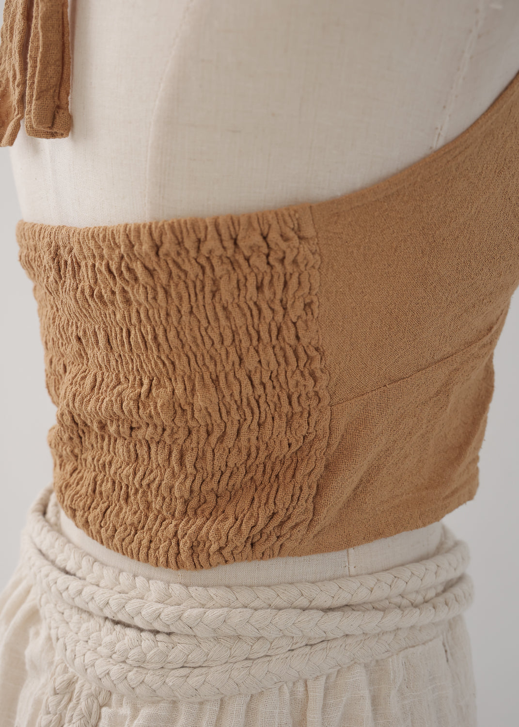 [Khadi of Love / 草木染め] Vネックホルター・クロップドトップス 全3色