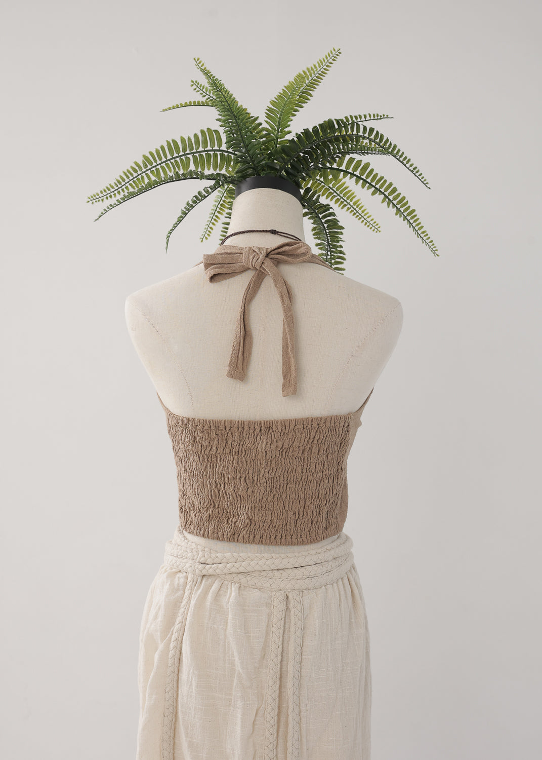[Khadi of Love / 草木染め] Vネックホルター・クロップドトップス 全3色