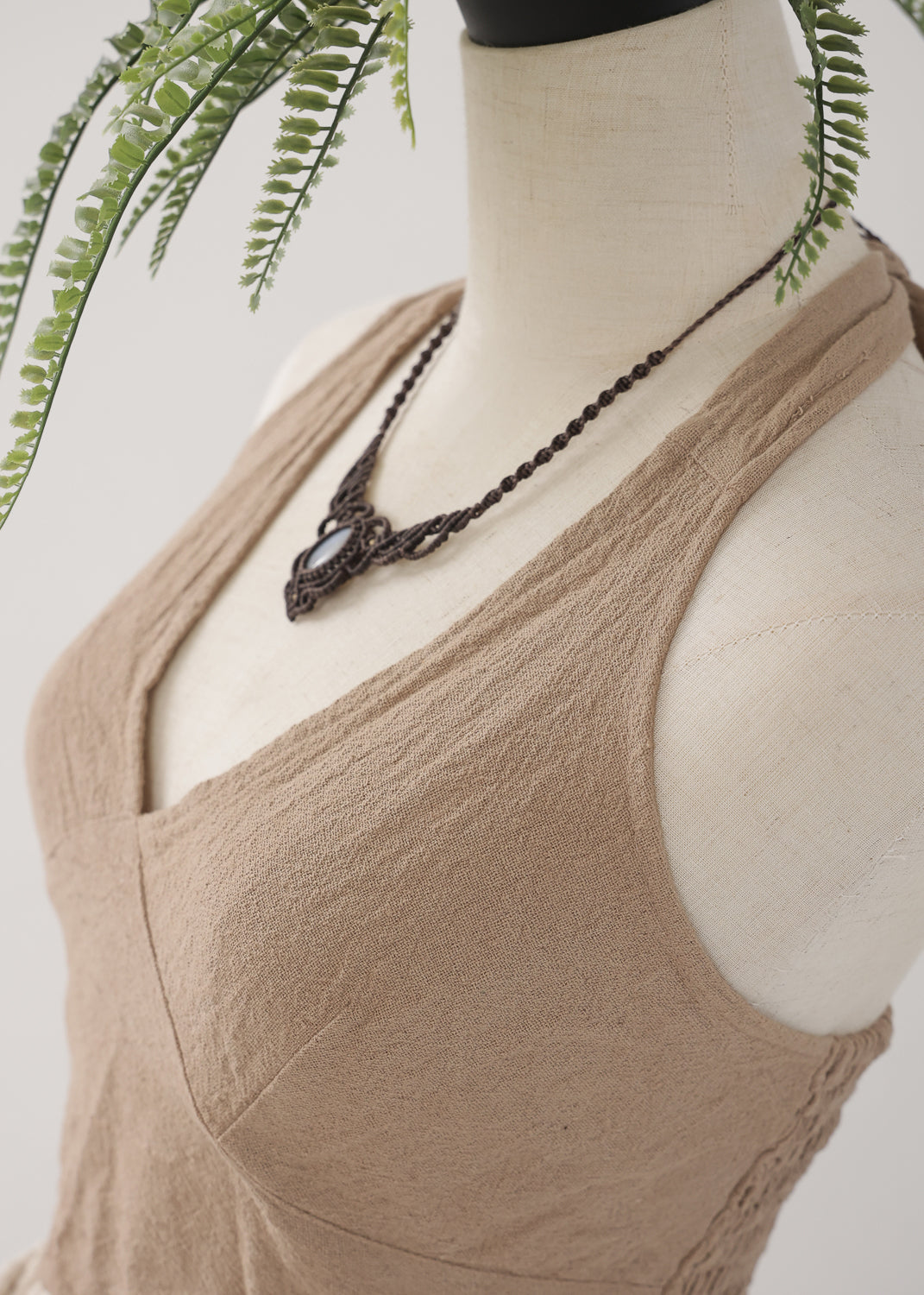 [Khadi of Love / 草木染め] Vネックホルター・クロップドトップス 全3色