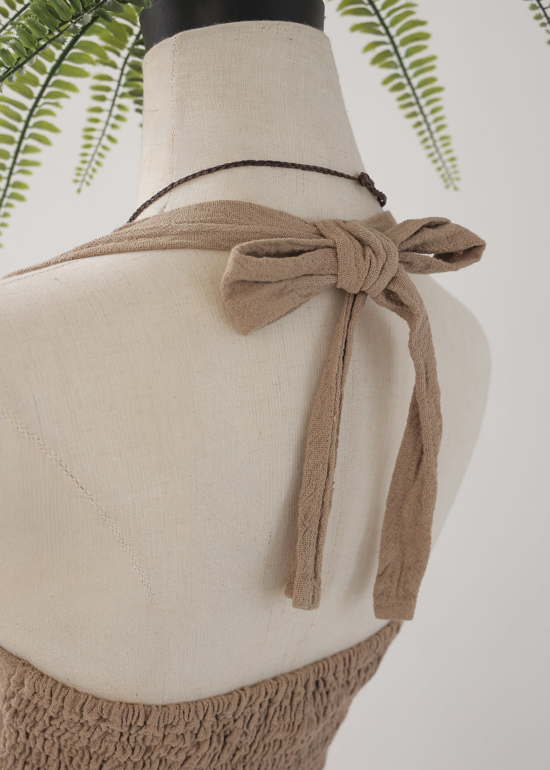 [Khadi of Love / 草木染め] Vネックホルター・クロップドトップス 全3色