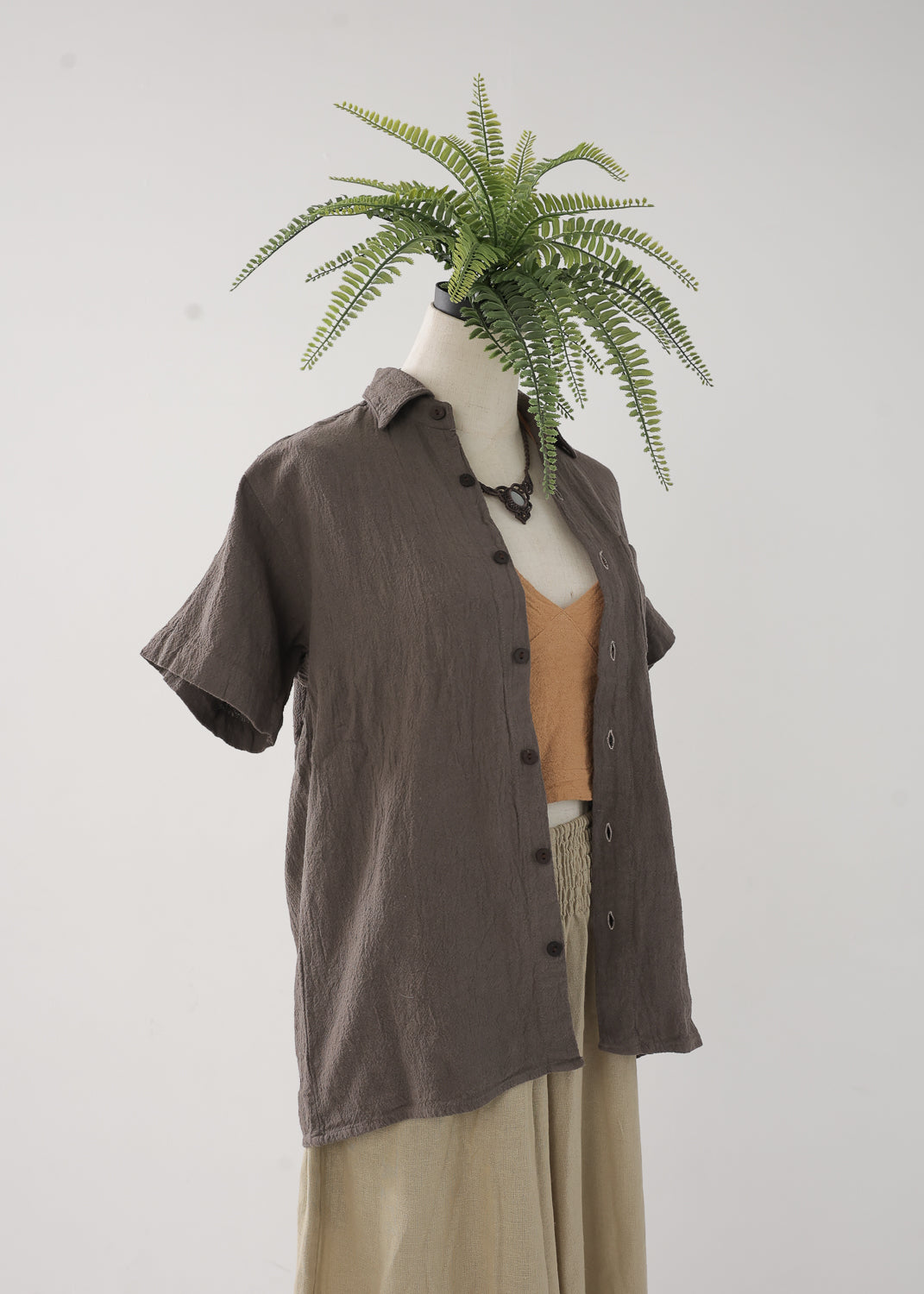 [Khadi of Love /ユニセックス] 草木染め・リラックスカディシャツ 全3色