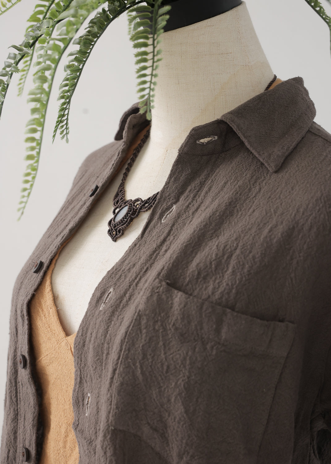 [Khadi of Love /ユニセックス] 草木染め・リラックスカディシャツ 全3色