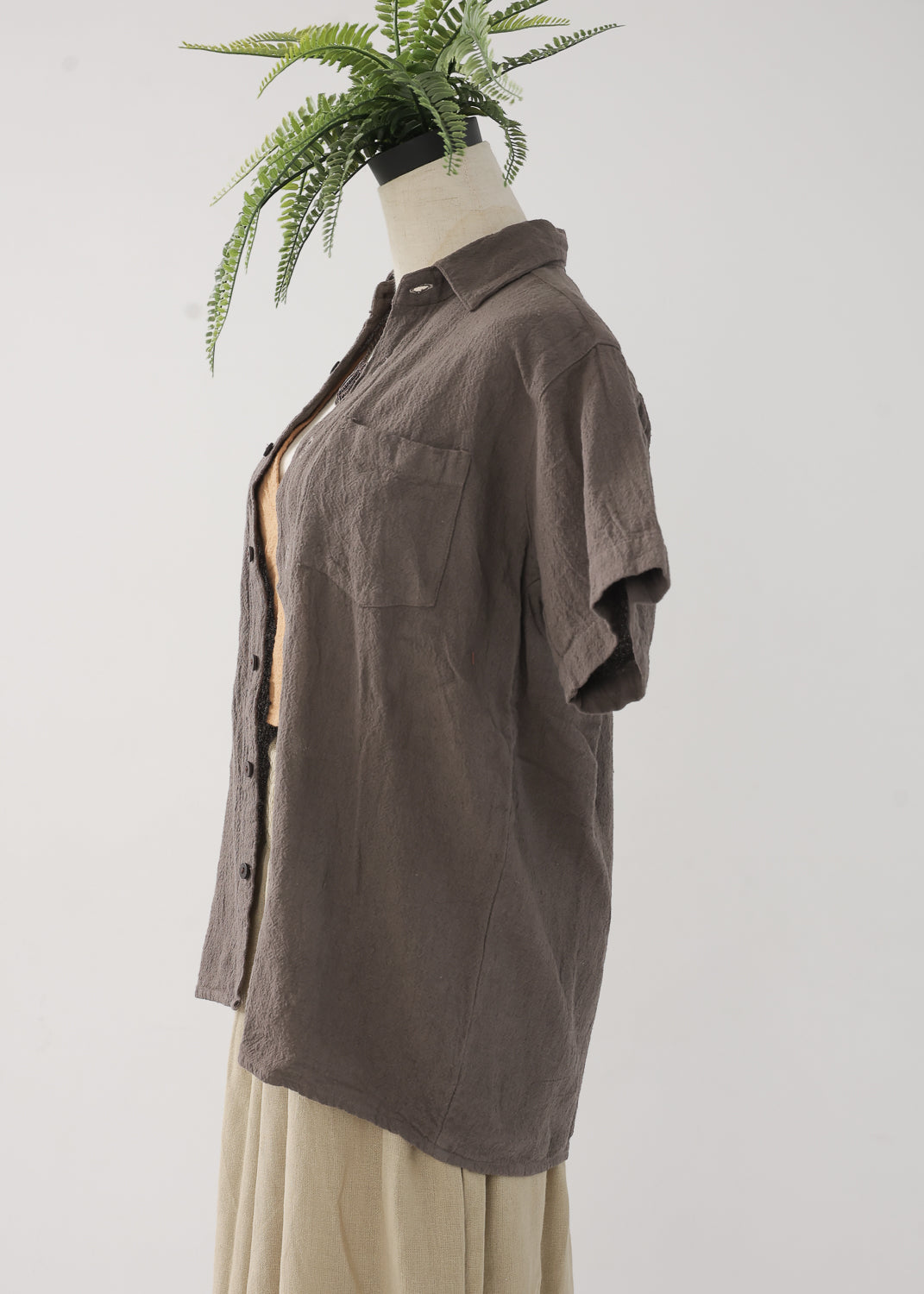 [Khadi of Love /ユニセックス] 草木染め・リラックスカディシャツ 全3色