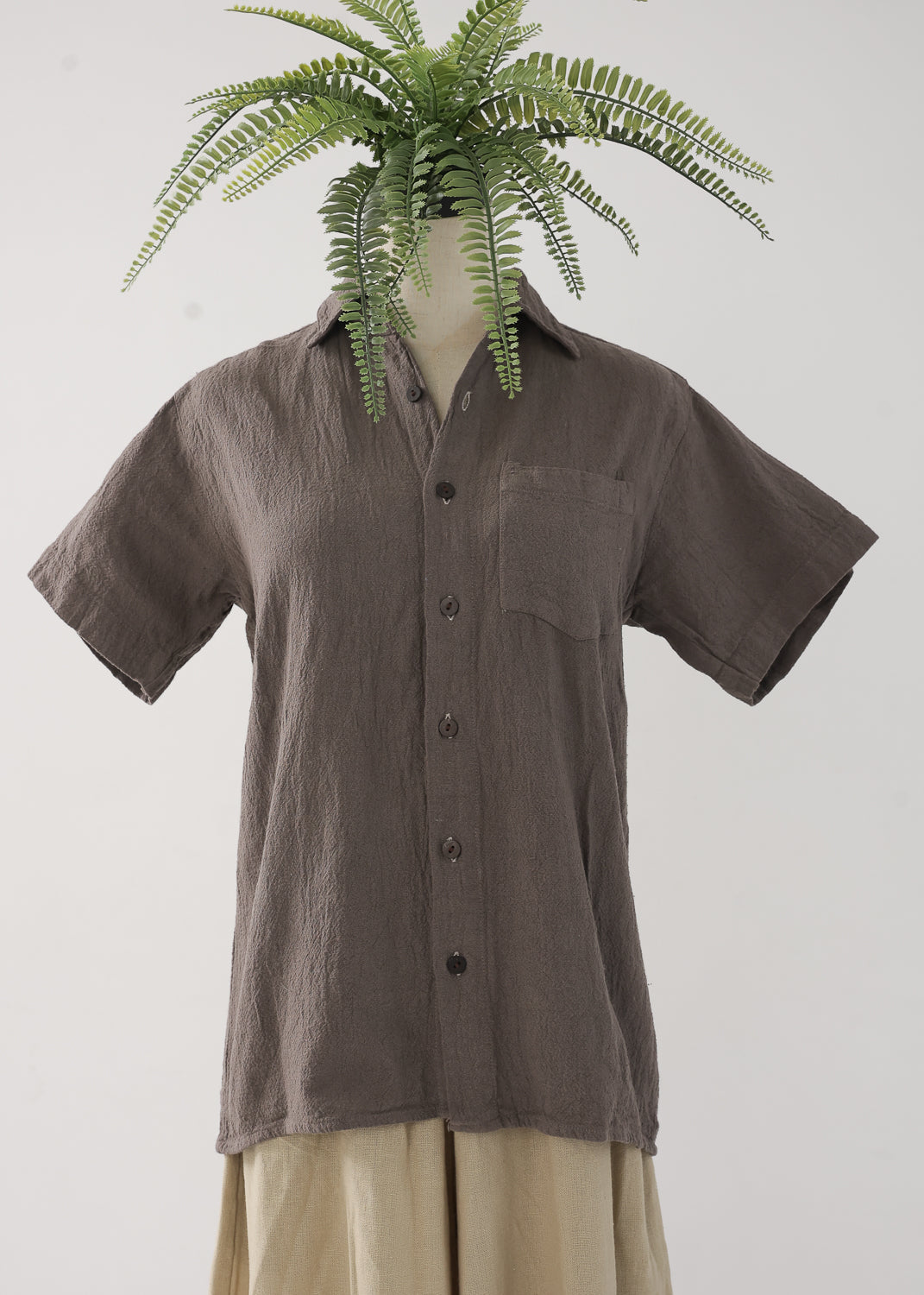 [Khadi of Love /ユニセックス] 草木染め・リラックスカディシャツ 全3色