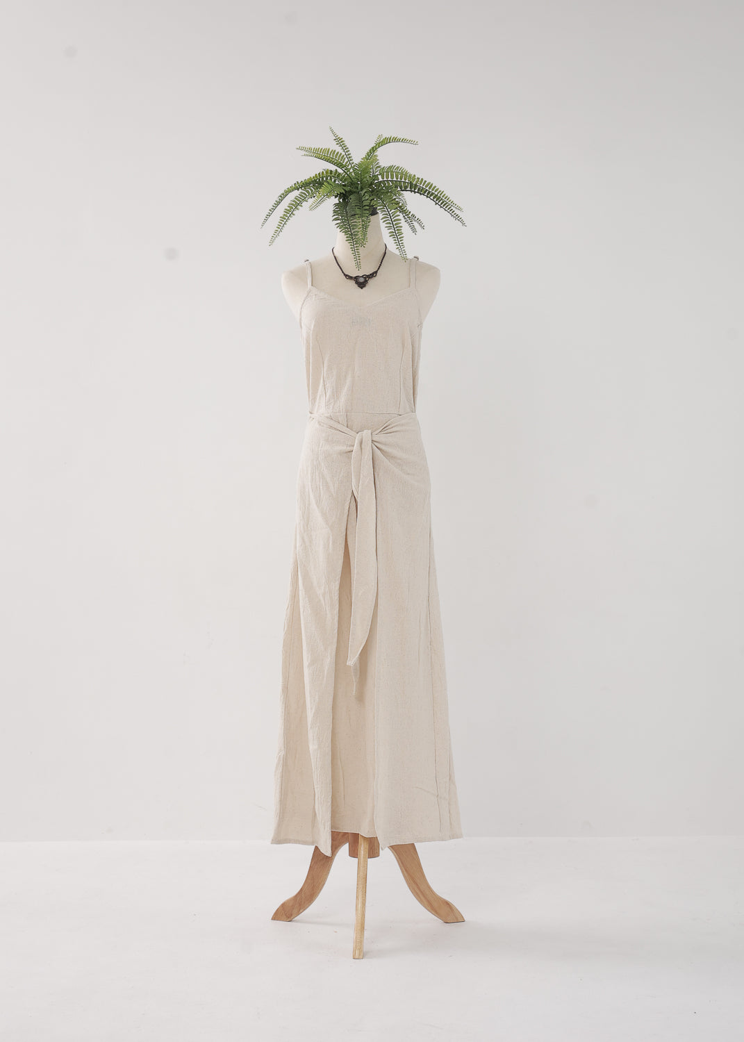 [Nature Flow] 平織りクレープ＆カディ / 2WAYエプロンドレス (新色入荷)