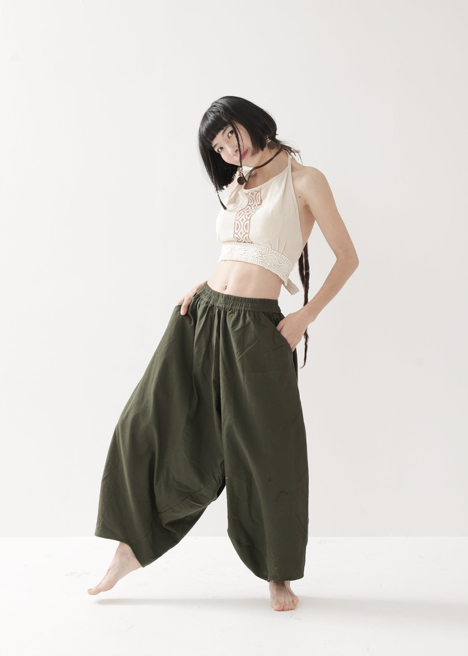 ユニセックス] 天然rawコットン・アラジンサルエルパンツ 全3色 | KujA