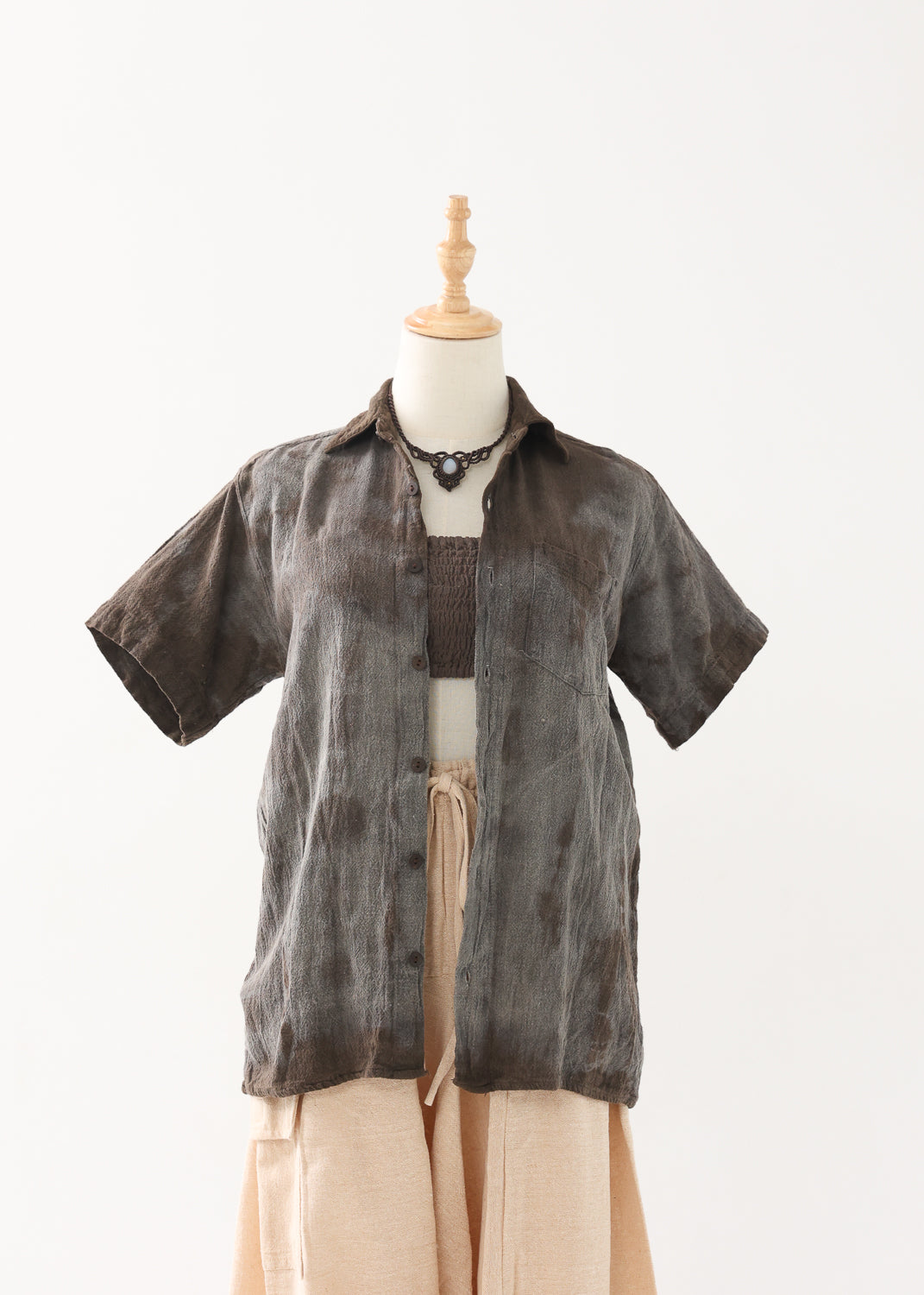 [Khadi of Love /ユニセックス] 草木染め・リラックスカディシャツ 全3色