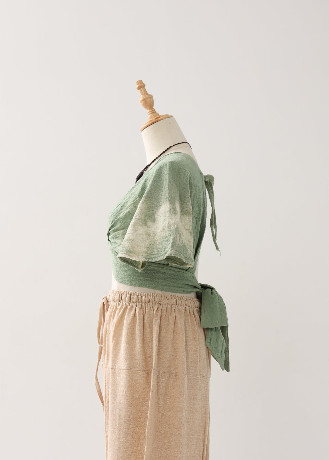[Khadi of Love] バックノット・ カイトスリーブトップス (草木染め/全２色)