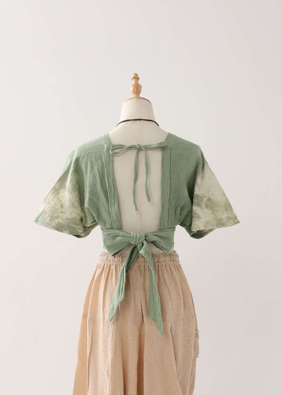 [Khadi of Love] バックノット・ カイトスリーブトップス (草木染め/全２色)