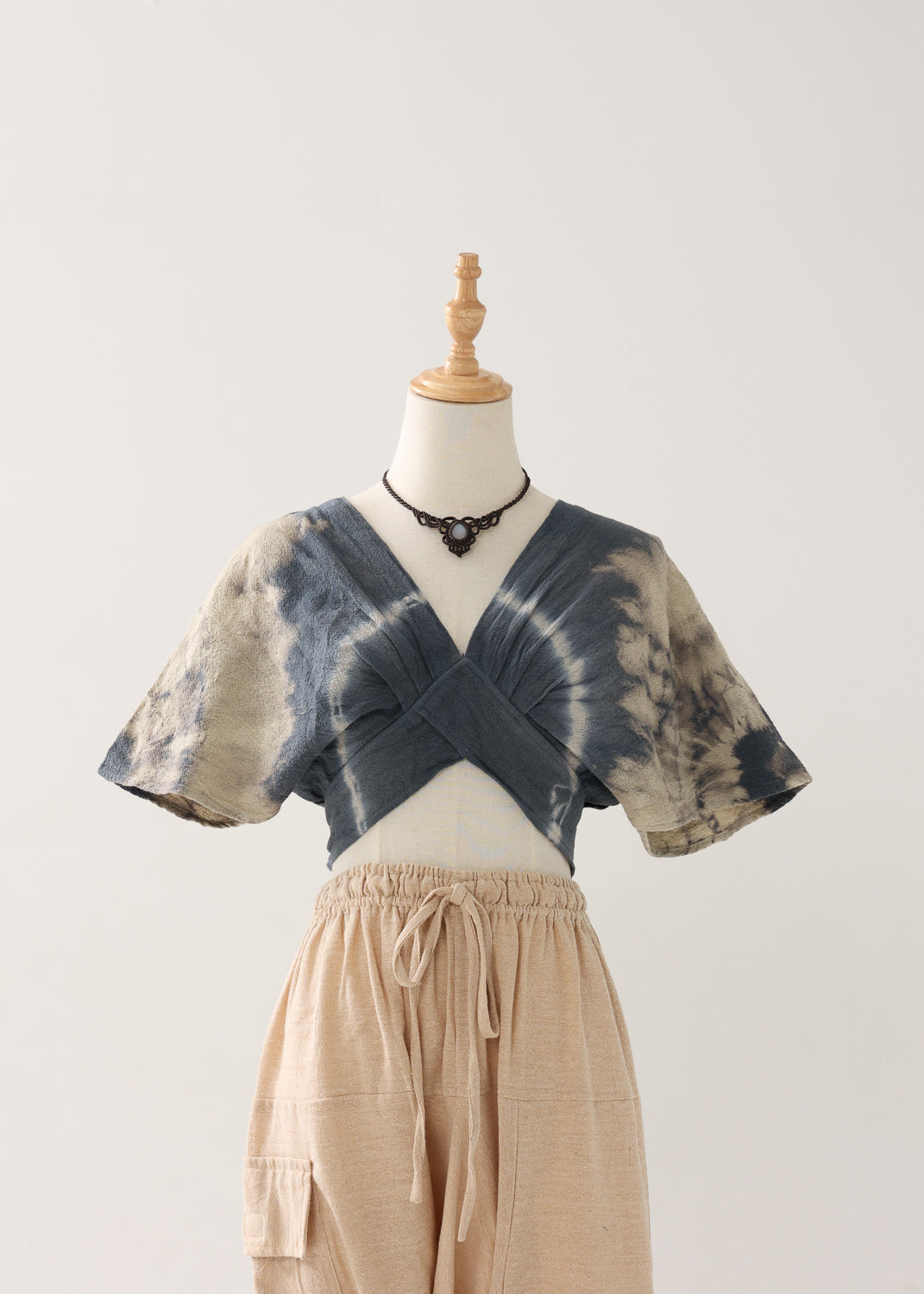 [Khadi of Love] バックノット・ カイトスリーブトップス (草木染め/全２色)