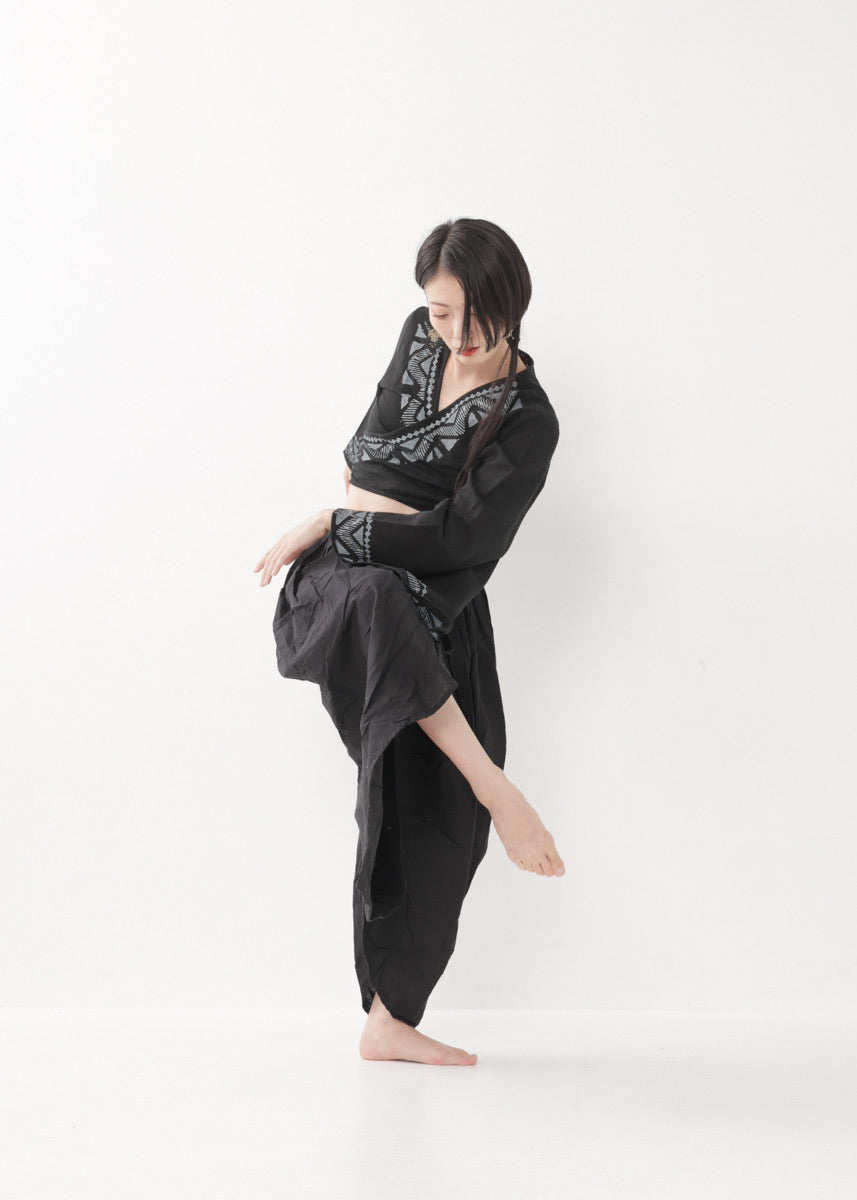 [NATURE FLOW] プリーツド・ラップパンツ 全3色