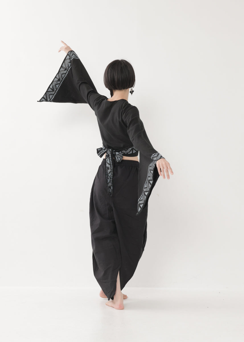 [NATURE FLOW] プリーツド・ラップパンツ 全3色