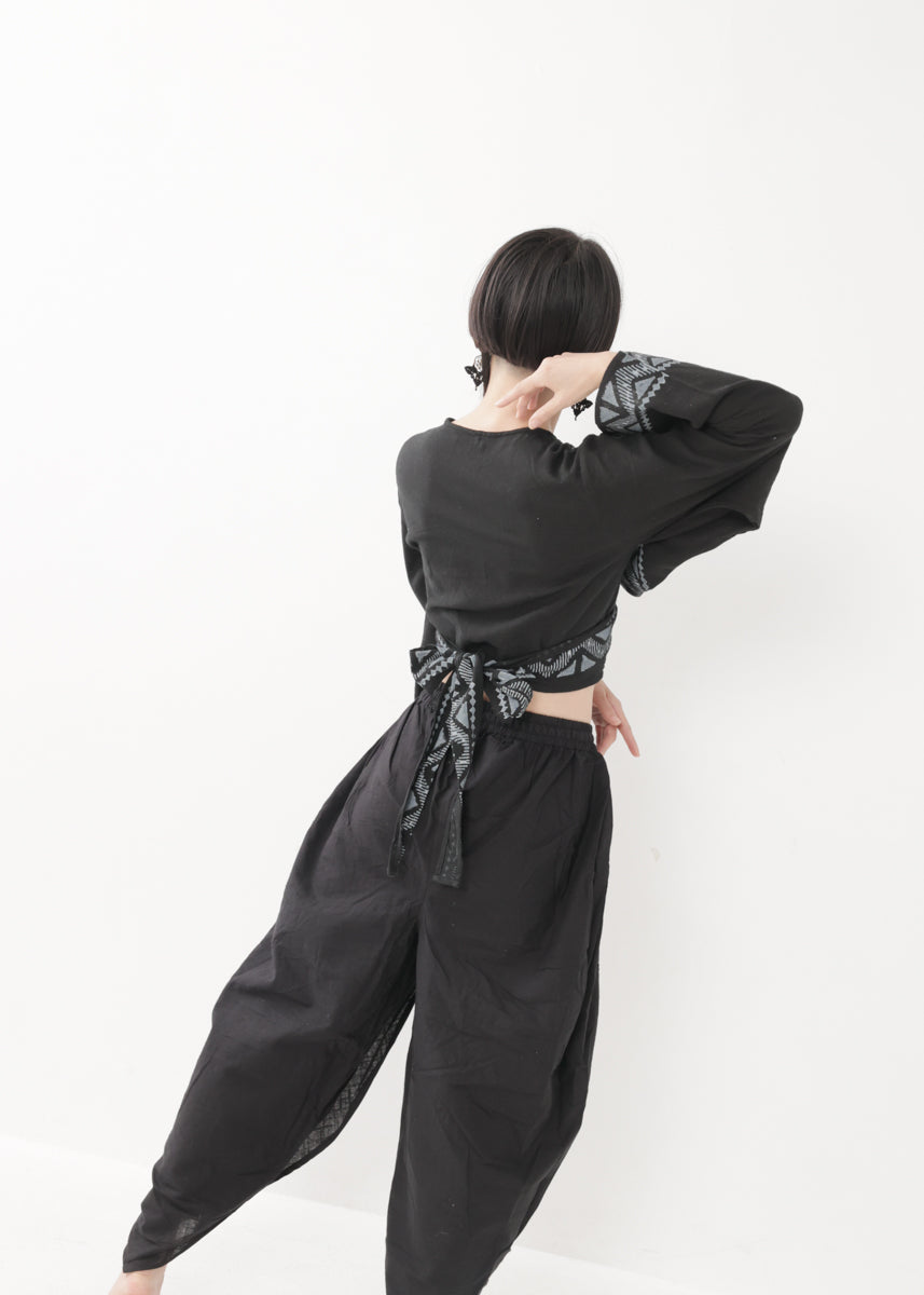 [NATURE FLOW] プリーツド・ラップパンツ 全3色