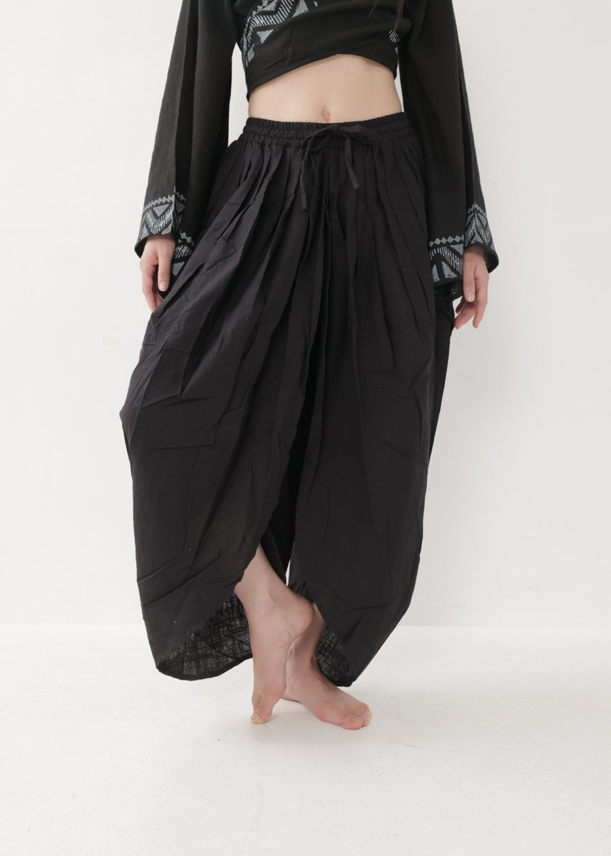 [NATURE FLOW] プリーツド・ラップパンツ 全3色