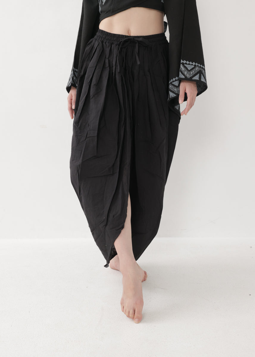 [NATURE FLOW] プリーツド・ラップパンツ 全3色