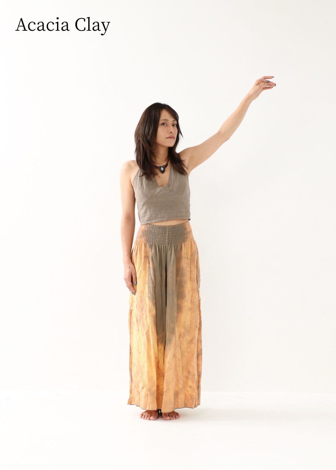 [Khadi of Love / 草木染め] Vネックホルター・クロップドトップス 全3色
