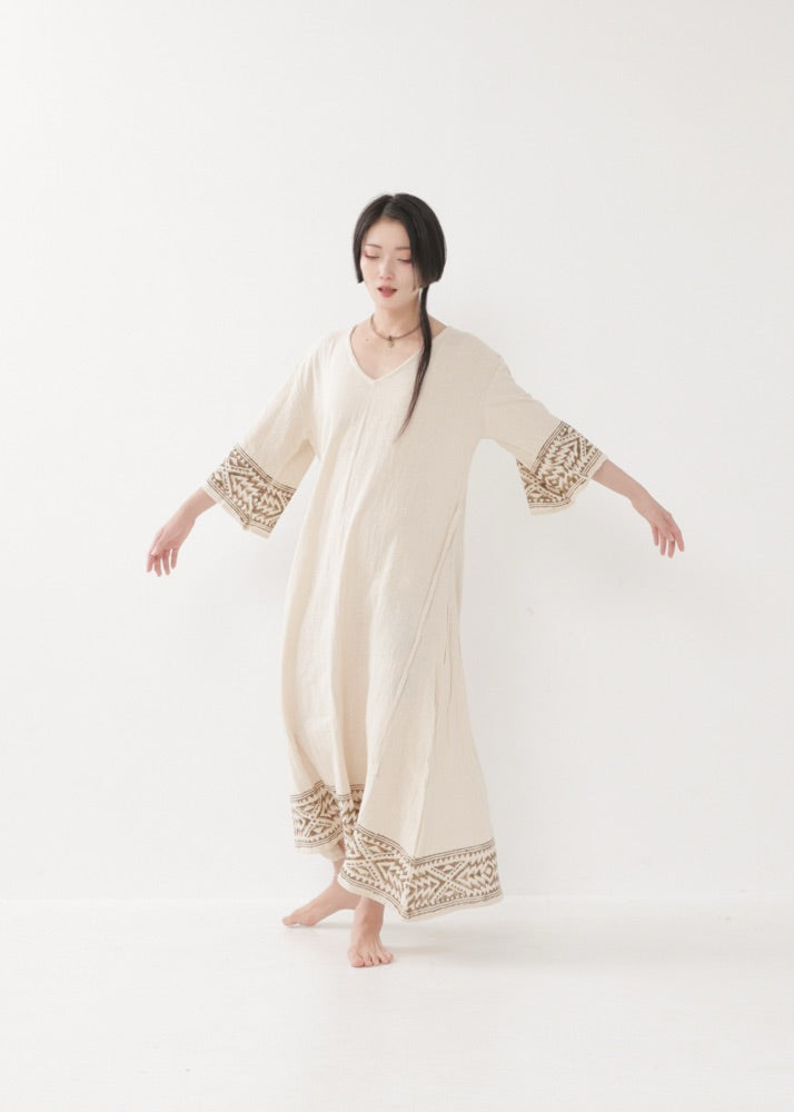 [NAZCA] Rawコットン・ オルテガドレス 七分袖