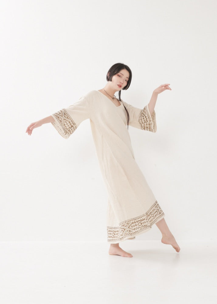 [NAZCA] Rawコットン・ オルテガドレス 七分袖