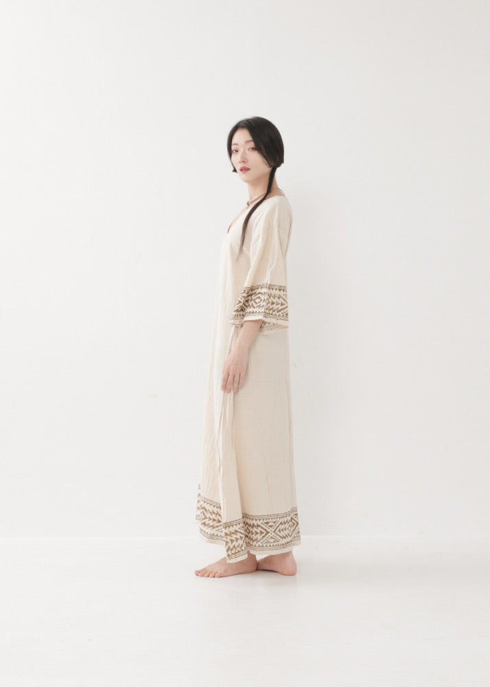 [NAZCA] Rawコットン・ オルテガドレス 七分袖