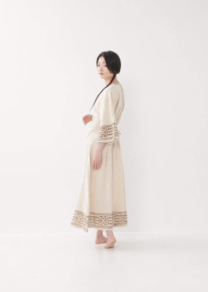 [NAZCA] Rawコットン・ オルテガドレス 七分袖