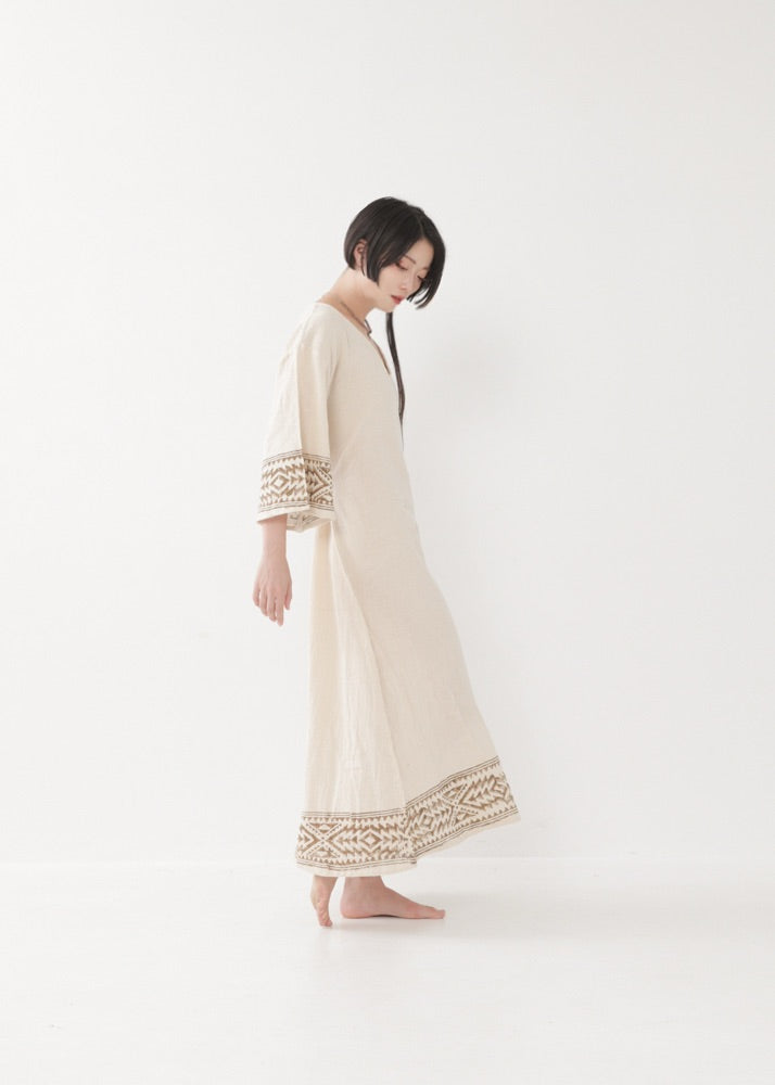 [NAZCA] Rawコットン・ オルテガドレス 七分袖