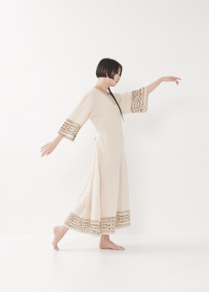 [NAZCA] Rawコットン・ オルテガドレス 七分袖