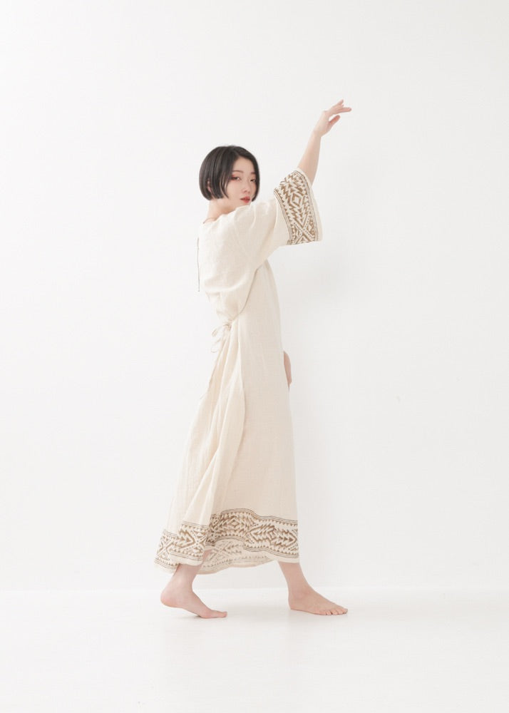 [NAZCA] Rawコットン・ オルテガドレス 七分袖