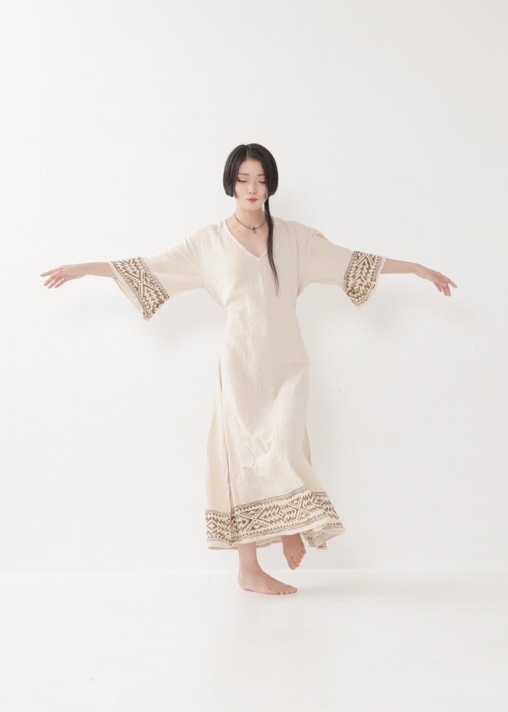 [NAZCA] Rawコットン・ オルテガドレス 七分袖