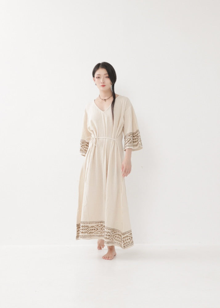 [NAZCA] Rawコットン・ オルテガドレス 七分袖