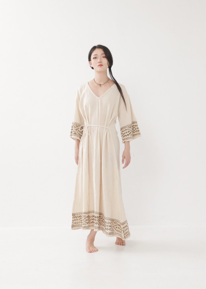 [NAZCA] Rawコットン・ オルテガドレス 七分袖