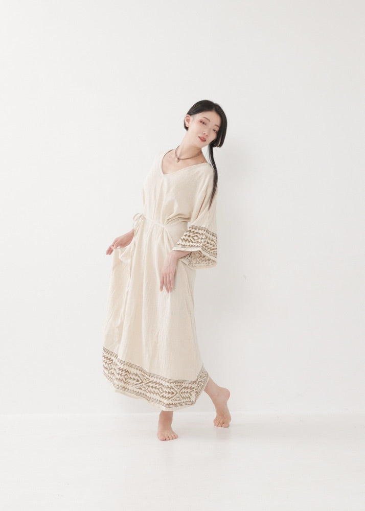 [NAZCA] Rawコットン・ オルテガドレス 七分袖