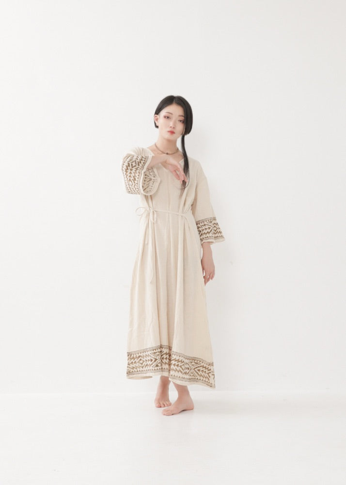 [NAZCA] Rawコットン・ オルテガドレス 七分袖