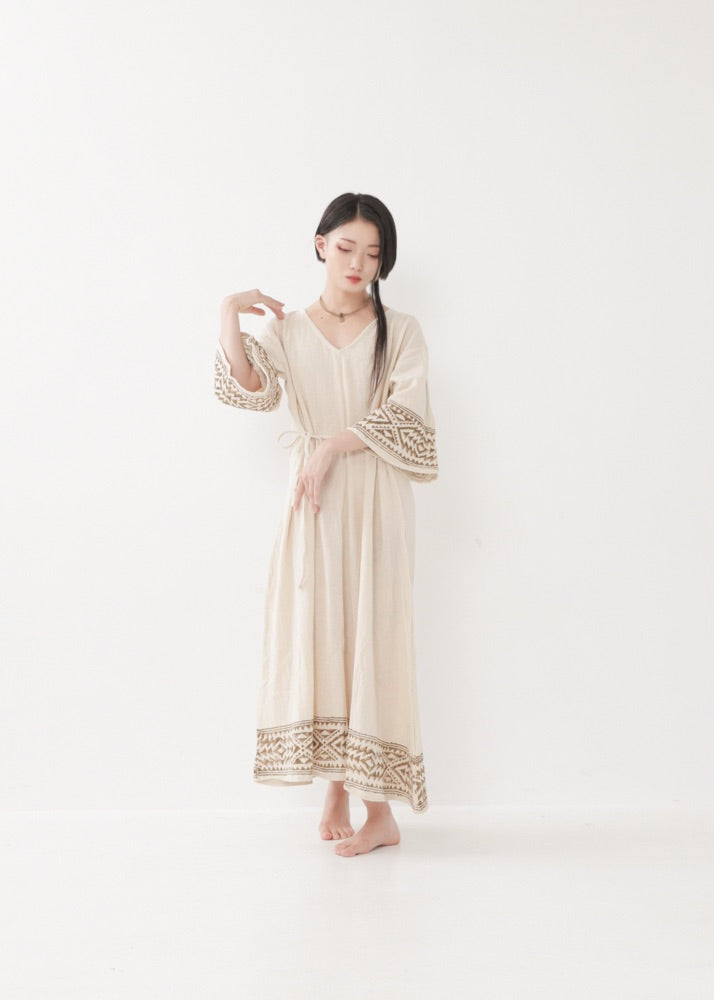 [NAZCA] Rawコットン・ オルテガドレス 七分袖