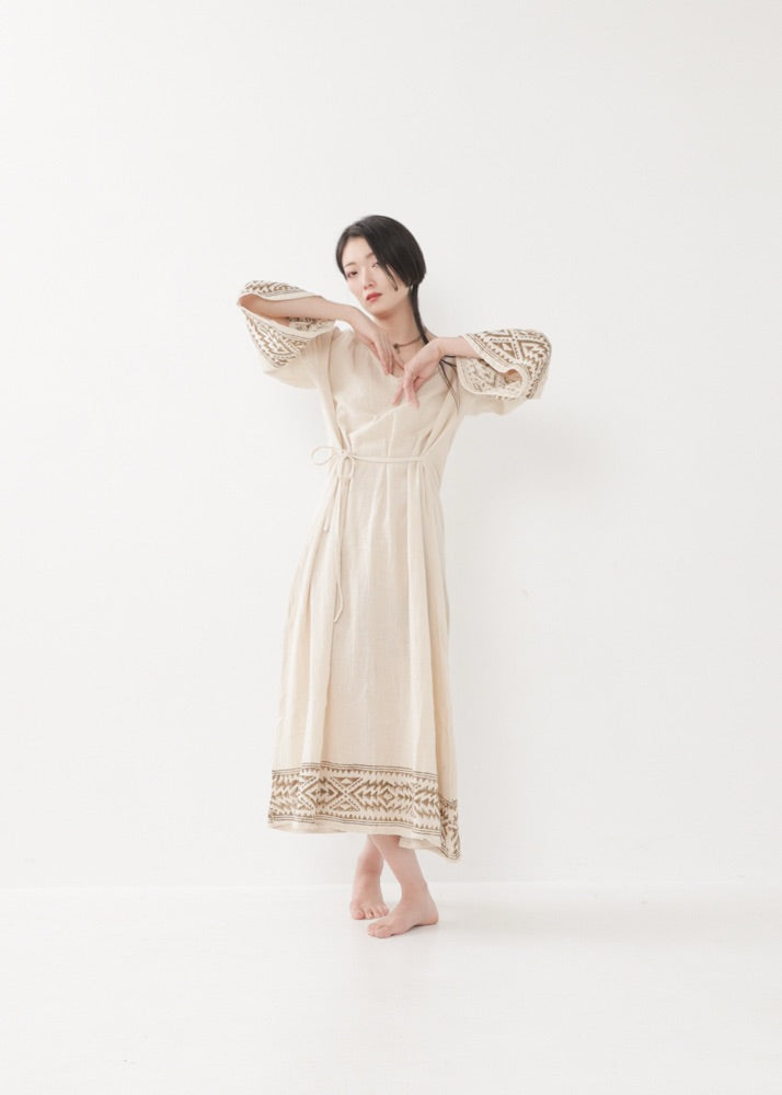 [NAZCA] Rawコットン・ オルテガドレス 七分袖