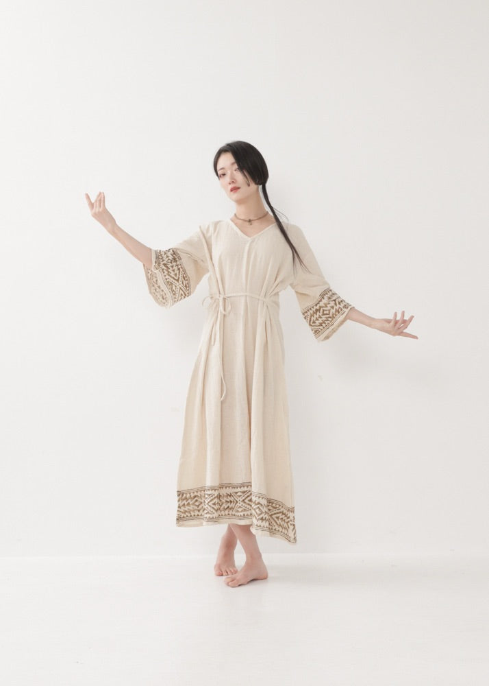 [NAZCA] Rawコットン・ オルテガドレス 七分袖