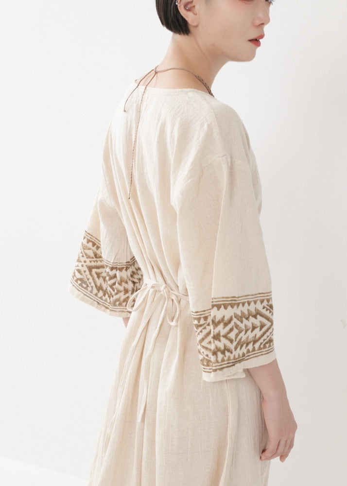 [NAZCA] Rawコットン・ オルテガドレス 七分袖