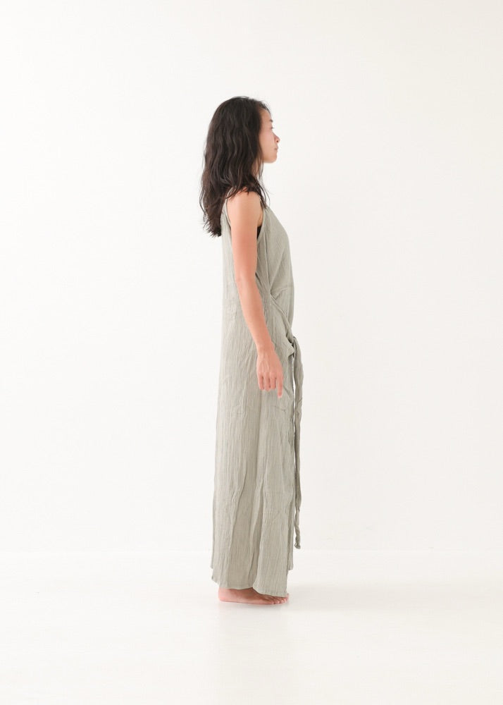 [Nature Flow] 平織りクレープ / 2WAYエプロンドレス（Sage Green）